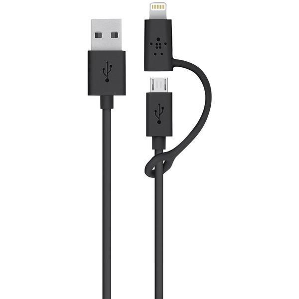 Micro USB Cable with Lightning(R) Adapter, 3ft-USB Charge & Sync Cable-JadeMoghul Inc.