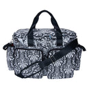 Midnight Fleur Deluxe Duffle Diaper Bag-BLK/WHT-JadeMoghul Inc.