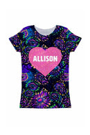 Midnight Glow Customized NAME Zoe Heart T-Shirt - Girls-Midnight Glow-18M/2-Navy/Blue/Purple-JadeMoghul Inc.