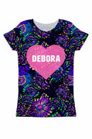 Midnight Glow Customized NAME Zoe Purple Tee - Women-Midnight Glow-XS-Navy/Blue/Purple-JadeMoghul Inc.