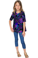 Midnight Glow Sophia Elbow Sleeve Dressy Top - Mommy & Me-Midnight Glow-18M/2-Navy/Blue/Purple-JadeMoghul Inc.