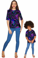 Midnight Glow Sophia Purple Evening Sleeved Top - Women-Midnight Glow-XS-Navy/Blue/Purple-JadeMoghul Inc.