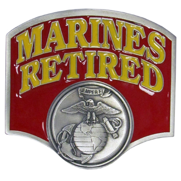 Military, Patriotic & Firefighter - Marines Retired Hitch Cover-Automotive Accessories,Hitch Covers,Cast Metal Hitch Covers Class III,Military, Patriotic & Firefighter Cast Metal Hitch Covers Class III-JadeMoghul Inc.