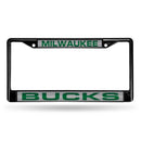 Porsche License Plate Frame Milwaukee Bucks Black Laser Chrome Frame