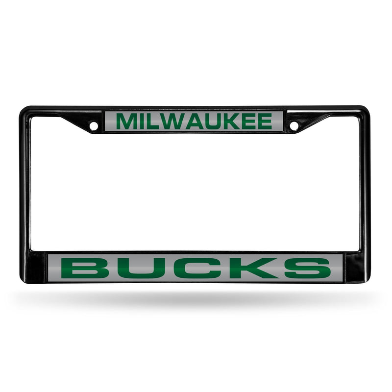Porsche License Plate Frame Milwaukee Bucks Black Laser Chrome Frame