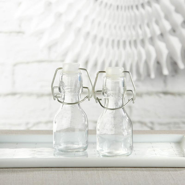 Mini Glass Favor Bottle with Swing Top - DIY (Set of 12)-Favor Boxes Bags & Containers-JadeMoghul Inc.