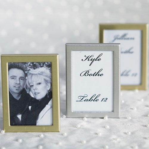 Mini Photo frame Favor in Gold or Silver Easel Back Brushed Silver (Pack of 3)-Table Planning Accessories-JadeMoghul Inc.