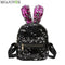 Mini Sequins Backpack Cute Rabbit Ears Shoulder Bag For Women Girls Travel Bag Bling Shiny Backpack Mochila Feminina Escolar New-L Colorful 3-JadeMoghul Inc.