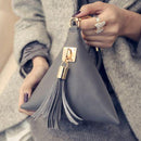 Mini Tassel Clutch - Leather Bag - Designer Purse Women Handbag-Gray-Mini(Max Length<20cm)-JadeMoghul Inc.
