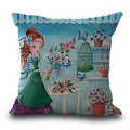 Miracille Square 18" Flowers Girls Printed Cartoon Sofa Throw Cushions Butterfly Living Room Decorative Pillows Without Filling-6-45x45cm-JadeMoghul Inc.