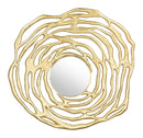 Mirrors Big Mirror - 28" x 0.8" x 32" Gold, Aluminium, MDF, Round Mirror HomeRoots