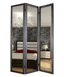 Mirrors Black Mirror 1" x 50" x 69" Black, Glass & Wood, Mirror Screen 4676 HomeRoots