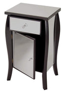 Mirrors Black Mirror - 18'.75" X 14'.5" X 30'.45" Black MDF, Wood, Mirrored Glass Tall Accent Cabinet with a Mirrored Glass Drawer and Door HomeRoots