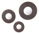 Mirrors Black Mirror - 19.7" x 1.2" x 19.7" Black, Steel, Mirror & MDF, Round Mirrors - Set of 3 HomeRoots