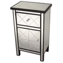 Mirrors Black Mirror - 20" X 13" X 32'.7" Black MDF, Wood, Mirrored Glass Cabinet with a Drawer and a Door HomeRoots