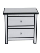 Mirrors Black Mirror - 23" X 15'.75" X 22" Black MDF, Wood, Mirrored Glass Accent Cabinet with Mirrored Drawers HomeRoots