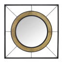 Mirrors Black Mirror - 30" X 2" X 30" Black Natural Wood Metal Mdf With Wood Veneer 1 Mirror 1 Mdf Wall Mirror HomeRoots
