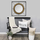 Mirrors Black Mirror - 30" X 2" X 30" Black Natural Wood Metal Mdf With Wood Veneer 1 Mirror 1 Mdf Wall Mirror HomeRoots