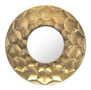 Mirrors Circle Mirror - 14.6" x 2.4" x 14.6" Gold, Steel & Mirror, Round Mirror Gold HomeRoots