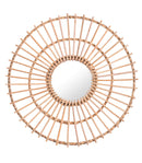 Mirrors Circle Mirror - 29.9" x 1.6" x 29.9" Brown, Mirror, Rattan, Round Mirror HomeRoots
