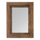 Mirrors Decorative Mirrors - 23.5" X 2" X 31.5" Cherry Wood Glass Mdf Fir Wood Detail Mirror HomeRoots