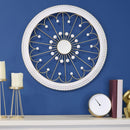 Mirrors Decorative Mirrors - 23.75" X 1.5" X 23.75" White Metal Mdf Wood Mirror Wall Decor HomeRoots