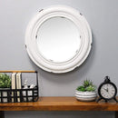 Mirrors Decorative Mirrors - 24.75" X 2.5" X 24.75" White Metal Mirror Mdf Mirror HomeRoots