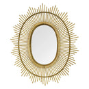 Mirrors Decorative Mirrors - 30.31" X 1.18" X 36.25" Light Brown Bamboo Wood Glass Wall Mirror HomeRoots