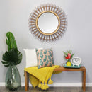 Mirrors Decorative Mirrors - 34" X 1" X 34" Natural Bamboo Wood Glass Mirror HomeRoots