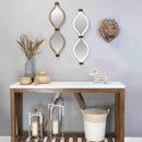 Mirrors Decorative Mirrors - 8.27" X 0.98" X 28.35" White Wood Mdf Mirror Metal Wall Mirror HomeRoots