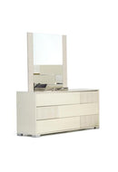 Mirrors Full Length Mirror - 41" Beige MDF and Glass Mirror HomeRoots