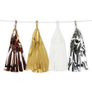 Mixed Metallic Tissue & Foil Tassel Garland - Gold, Silver, Copper, White (Pack of 1)-Wedding Reception Decorations-JadeMoghul Inc.