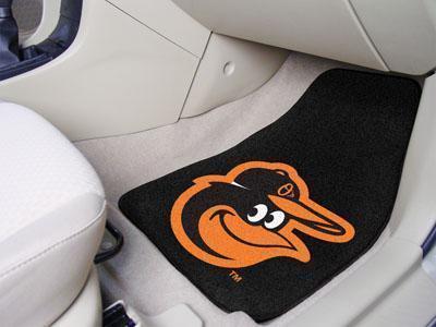 Weather Car Mats MLB Baltimore Orioles Cartoon Bird 2-pc Carpeted Front Car Mats 17"x27"