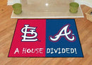 Custom Mats MLB Cardinals Braves Divided Rug 33.75"x42.5"