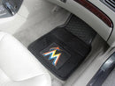 Rubber Car Mats MLB Miami Marlins 2-pc Vinyl Front Car Mats 17"x27"