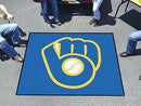 Grill Mat MLB Milwaukee Brewers "Glove" Tailgater Rug 5'x6'