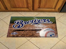 Welcome Mat MLB Milwaukee Brewers Scraper Mat 19"x30" Ball