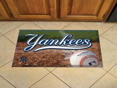 Custom Welcome Mats MLB New York Yankees Scraper Mat 19"x30" Ball