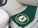 Car Mats MLB Oakland Athletics 2-pc Carpeted Front Car Mats 17"x27"