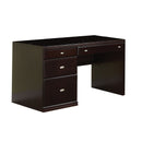 Modern Computer Desk, Espresso Brown-Desks and Hutches-Espresso Brown-Poplar Wood Birch Veneer MDF PB-JadeMoghul Inc.