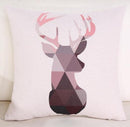 Modern Minimalist Geometric Cushion Pink Triangle Animal Deer Antler Letter Throw Pillows Headrest For Nordic Style Home Decor-A9-45x45cm Just Cover-JadeMoghul Inc.