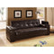 Modish Faux Leather Convertible Sofa Bed with Storage, Brown-Bedroom Furniture Sets-Brown-VINYL-JadeMoghul Inc.
