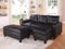 Modish Sectional Sofa With Ottoman, 3 Piece Set, Black-Sofas-Black-Upholstery-JadeMoghul Inc.