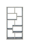Modish Wooden Bookcase With Multiple Shelves, Gray-Book Cases-Gray-Wood-JadeMoghul Inc.