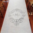 Monogram Simplicity Personalized Aisle Runner White With Hearts (Pack of 1)-Aisle Runners-JadeMoghul Inc.
