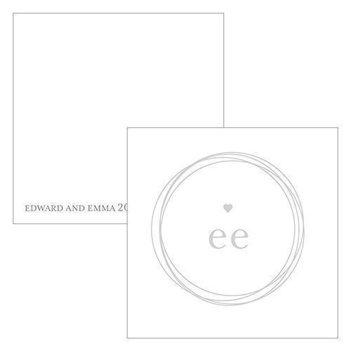 Monogram Simplicity Square Favor Tag - Modern (Pack of 1)-Wedding Favor Stationery-JadeMoghul Inc.