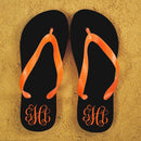 Christmas Present Ideas Monogrammed Flip Flops in Black and Orange