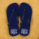Christmas Present Ideas Monogrammed Flip Flops in Blue and White