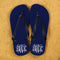 Christmas Present Ideas Monogrammed Flip Flops in Blue and White