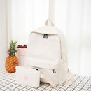 Moon Wood High Quality Canvas Printed Heart Yellow Backpack Korean Style Students Travel Bag Girls School Bag Laptop Backpack-beige-15 Inches-JadeMoghul Inc.